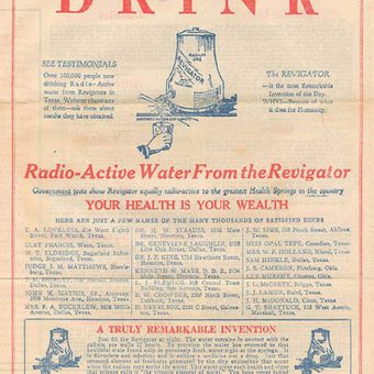 Vintage Produce Of The Day: Cure All Radium (Butter, Baths And Drinking Water)