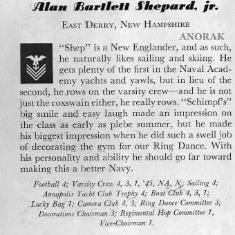 Alan Bartlett Shepard Junior’s Navy Academy Yearbook