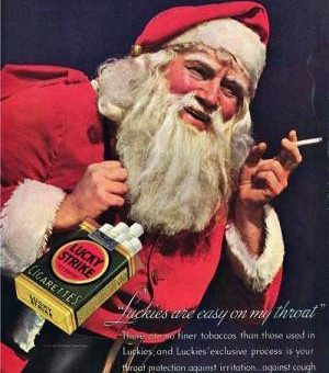 Santa Claus sold cigarettes for Christmas