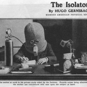 1925: the Isolator helmet by Hugo Gernsback