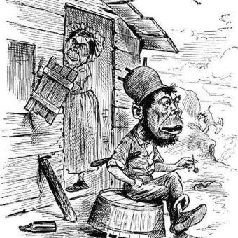 The simian negroid Irish depicted in English and American cartoons