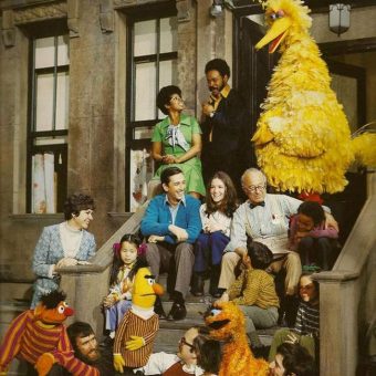 Photo: the first ever Sesame Street Cast (when Oscar was orange)