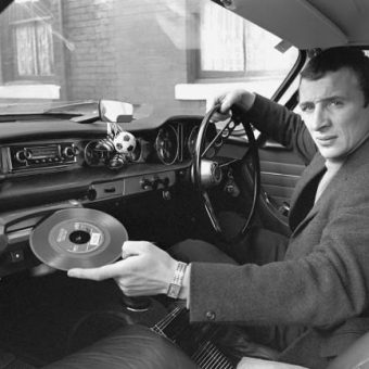 1967: Manchester City’s Mike Summerbee Demonstrates His Car’s Built-In Record Player