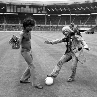 1972: Little Richard And ‘Screaming’ Lord Sutch Play Football At Wembley Stadium
