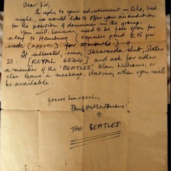 Paul McCartney’s 1960 Letter To Audition A Drummer For The Beatles Trip To Hamburg
