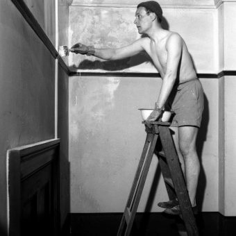 1957: Topless Tony Benn Decorates the Labour Party Offices At St. George, Bristol