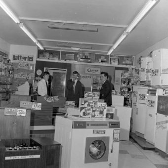 1967: The interior Of A Currys Shop in Berkampsted, Hertfordshire