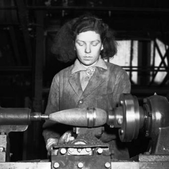 1943: Olive McDonald Brands The Casting Of A 3-inch Mortar-Bomb