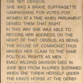Tony Benn Screwed This Tribute To Suffragette Emily Davison In A House Of Commons Broom Cupboard