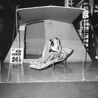 Bikinis And Babes Of The 1960s Camping and Outdoor Life Exhibition In Olympia, London