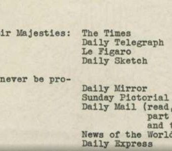 A Telling Memo On British Newspapers For King George VI’s 1939 Visit To The USA