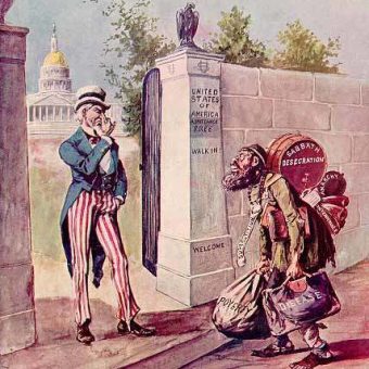 Chicago Cartoon From 1899 Shows Uncle Sam Turning Away The Stinking Jew