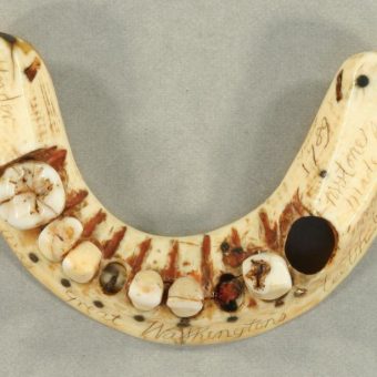 George Washington Hippopotamus Ivory And Gold Wire Sprung Teeth