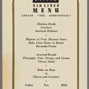 Ten Airline Menus from the 20th Century