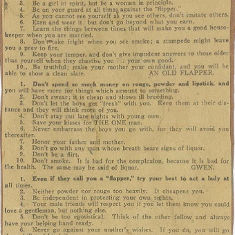 Ten Commandments For Flappers: 1922