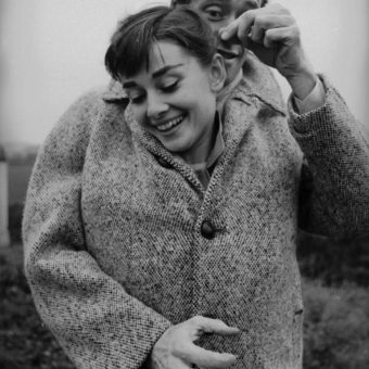 1956: Audrey Hepburn And Husband Mel Ferrer On A Windy County Road Outside Paris
