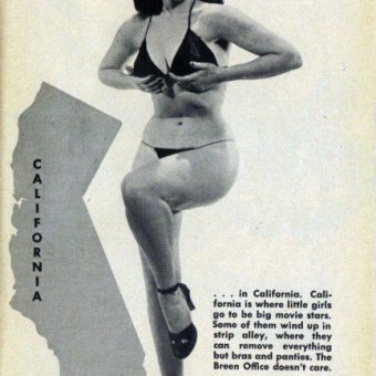 Vintage Guide for Strip-teasers: Bettie Page Illustrates What Strippers Are Allowed To Show By State