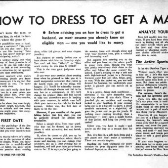 How To Dress For Success And To Get A Man: A 1967 Guide For Useless Women